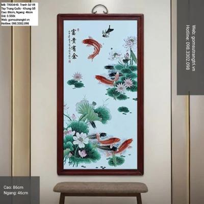 TRANH SỨ VẼ TAY TRUNG QUỐC - KHUNG GỖ